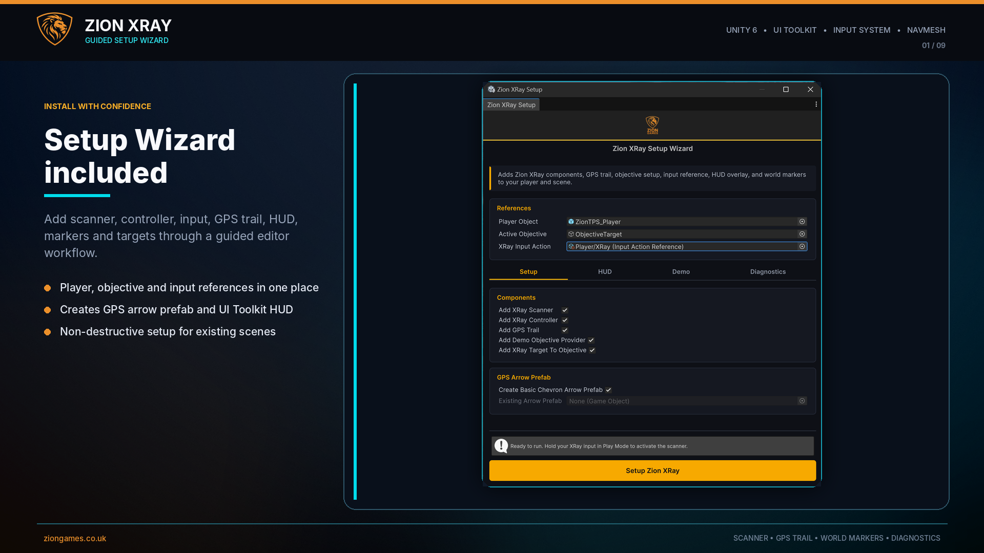 Zion XRay Setup Wizard setup tab